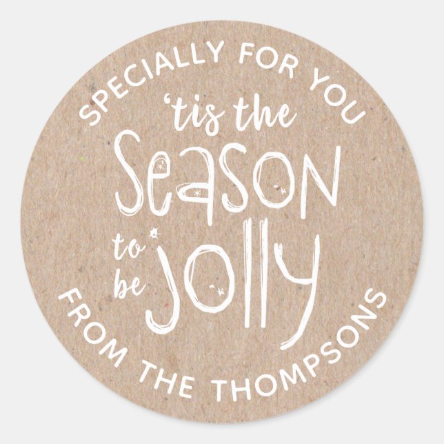 Adesivo Redondo Vinheta de Natal Russo (Frente)