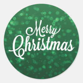 Adesivo Redondo Vinheta de Natal Verde