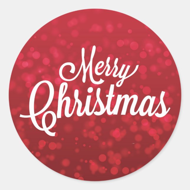 Adesivo Redondo Vinheta de Natal Vermelho (Frente)