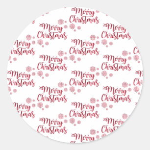 Adesivo Redondo Vinheta de Natal Vermelho