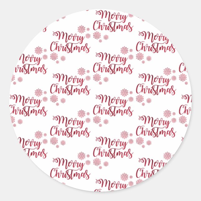 Adesivo Redondo Vinheta de Natal Vermelho (Frente)