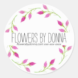 Adesivo Redondo Vinheta de negócios de flores