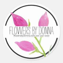 Adesivo Redondo Vinheta de negócios de flores