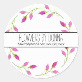 Adesivo Redondo Vinheta de negócios de flores