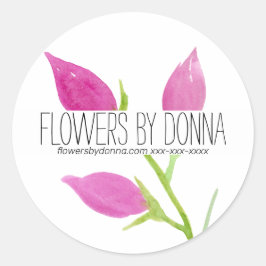 Adesivo Redondo Vinheta de negócios de flores