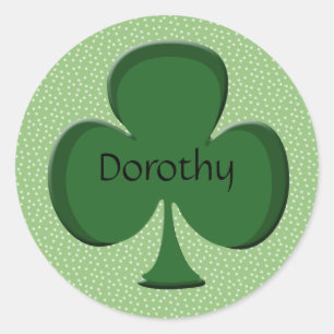 Adesivo Redondo Vinheta de nome Dorothy Shamrock / Selo