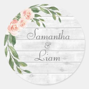 Adesivo Redondo Vinheta de Nomes de Scripts Brancos Russos de Made