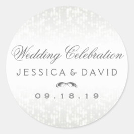 Adesivo Redondo Vinheta de Nomes e Datas da Ronda de Celebração de