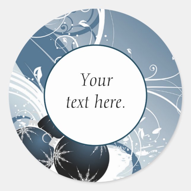 Adesivo Redondo Vinheta De Ornações De Glitter E Sparkle (Frente)