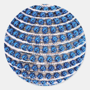 Adesivo Redondo Vinheta de ornamentação azulada