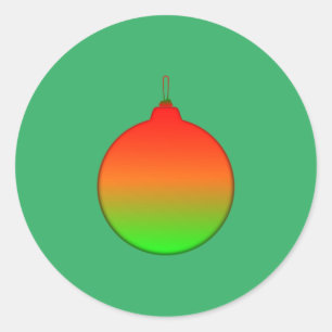 Adesivo Redondo Vinheta de Ornamento da Bola de Natal