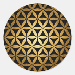 Adesivo Redondo Vinheta de Ouro Mandala