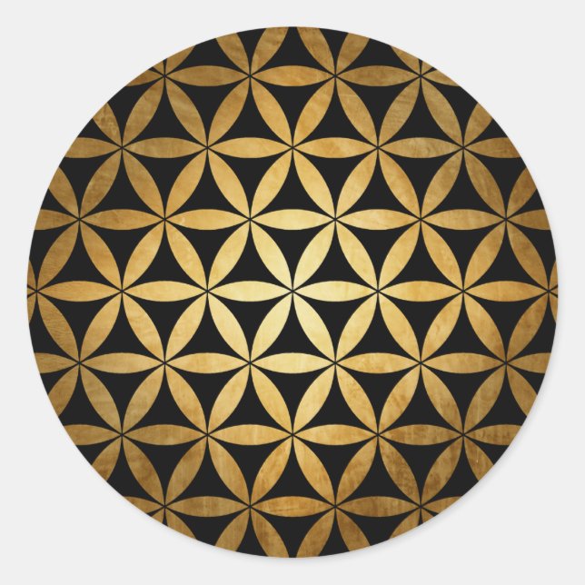 Adesivo Redondo Vinheta de Ouro Mandala (Frente)