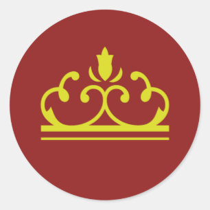 Adesivo Redondo Vinheta de ouro (vermelha)