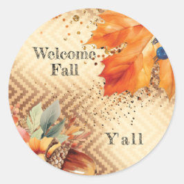 Adesivo Redondo Vinheta de outono