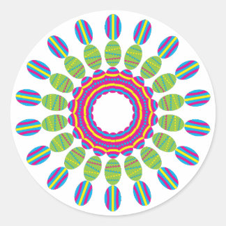 Adesivo Redondo Vinheta de Ovos de Páscoa