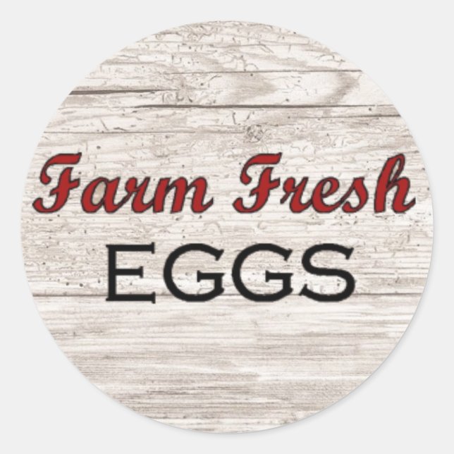 Adesivo Redondo Vinheta de ovos frescos de fazenda (Frente)