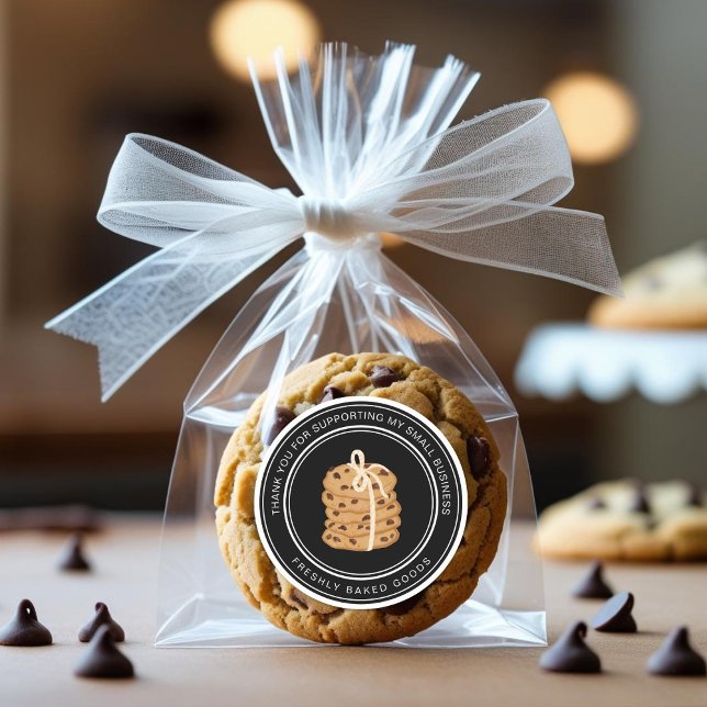 Adesivo Redondo Vinheta de Panificação de Bolachas para Pequenas E (Criador carregado)