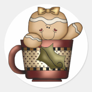 Adesivo Redondo Vinheta de pão de Natal - SRF