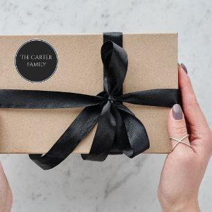 Adesivo Redondo Vinheta de Papel de carta recém-casado personaliza