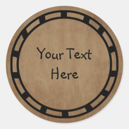 Adesivo Redondo Vinheta de papel primitivo