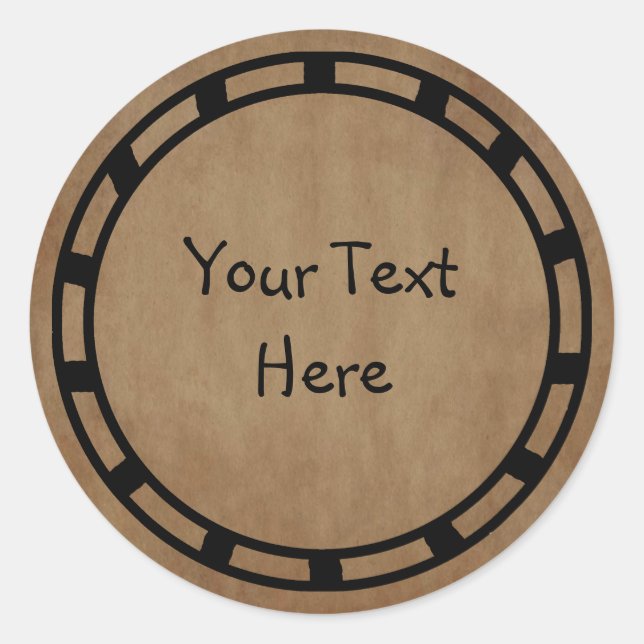 Adesivo Redondo Vinheta de papel primitivo (Frente)