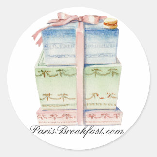 Adesivo Redondo Vinheta de pastelaria de Paris