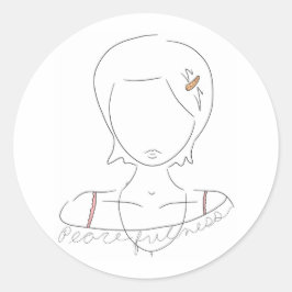 Adesivo Redondo Vinheta de "paz", desenhada à mão