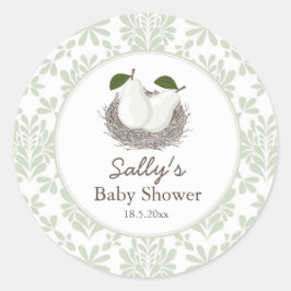 Adesivo Redondo Vinheta de Pear Gêmeo