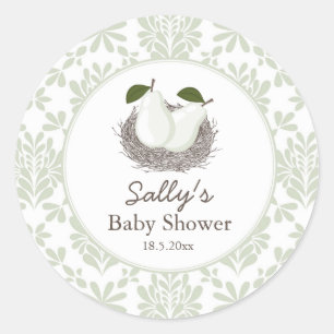 Adesivo Redondo Vinheta de Pear Gêmeo