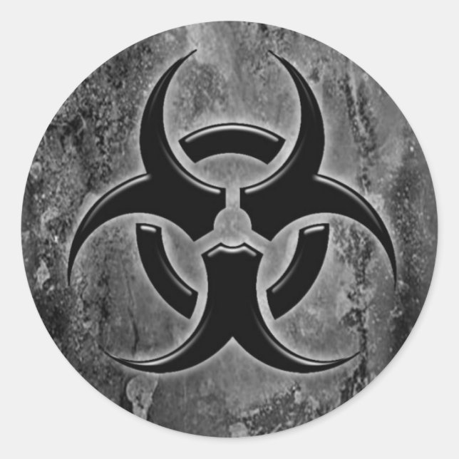 Adesivo Redondo Vinheta de perigo biológico (Frente)