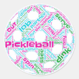 Adesivo Redondo Vinheta de picleball