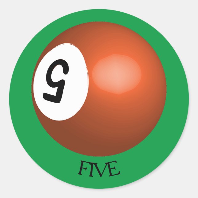 Adesivo Redondo Vinheta de Piscina número 5 (Frente)
