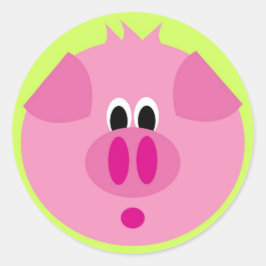 Adesivo Redondo Vinheta de porcos