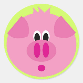 Adesivo Redondo Vinheta de porcos