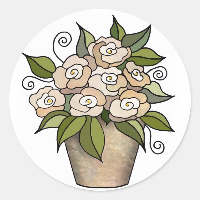 Adesivo Redondo Vinheta de Pote da ventoinha (Frente)