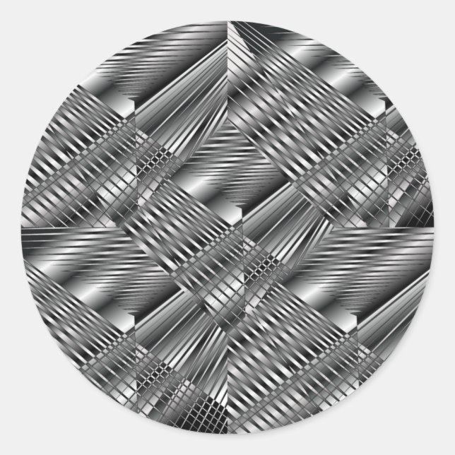 Adesivo Redondo Vinheta de Prata Metálico (Frente)