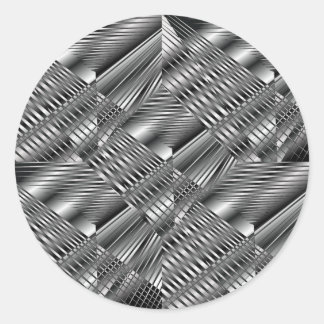 Adesivo Redondo Vinheta de Prata Metálico