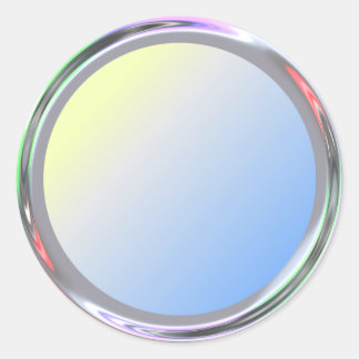 Adesivo Redondo Vinheta de prata para texto, logotipo, imagem