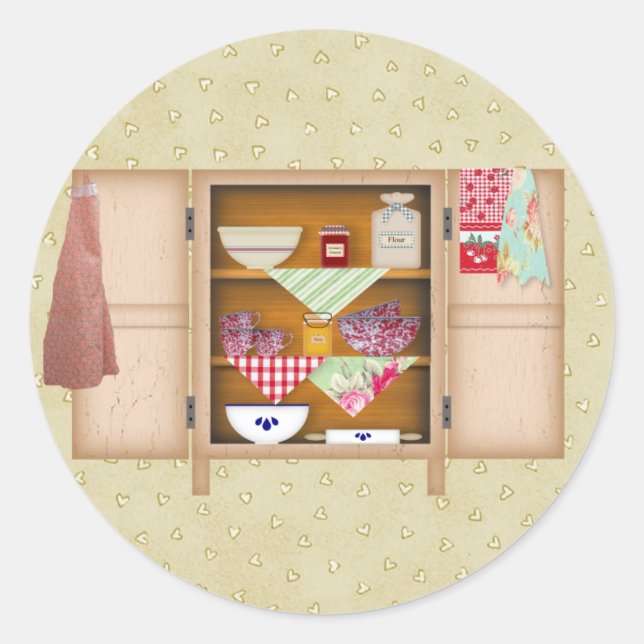 Adesivo Redondo Vinheta de prato de campo (Frente)