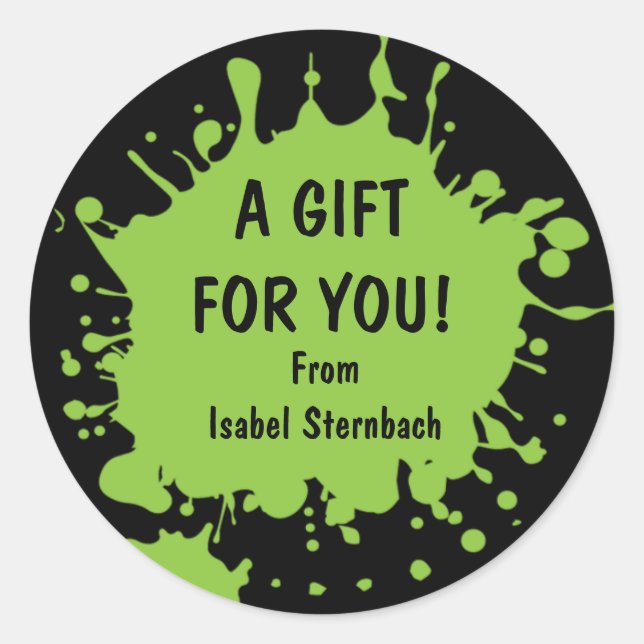 Adesivo Redondo Vinheta de presentes dividido (Frente)