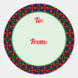 Adesivo Redondo Vinheta de presentes redondos de Natal