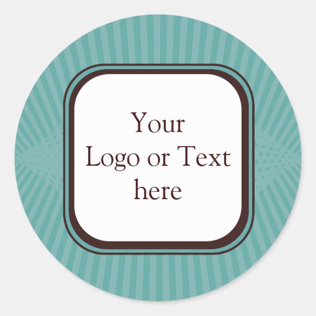 Adesivo Redondo Vinheta de Primavera Aqua (Frente)