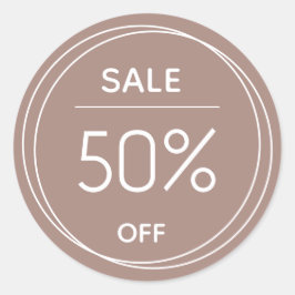 Adesivo Redondo Vinheta de promoção de loja castanha básica