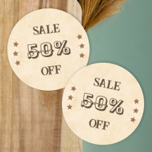 Vinheta de promoção de loja marrom ocidental