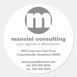 Adesivo Redondo Vinheta de Promocional de Monograma Círculo