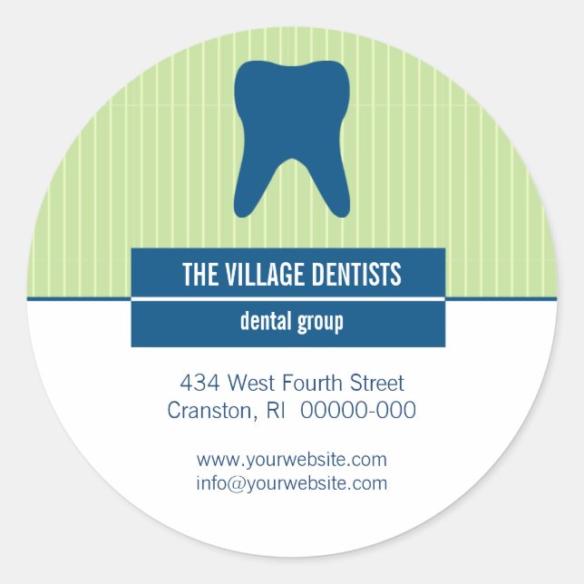 Adesivo Redondo Vinheta de Promocional dentária Iconographic (Frente)
