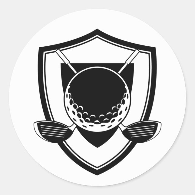 Adesivo Redondo Vinheta de proteção de golfe (Frente)