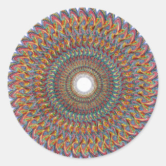 Adesivo Redondo Vinheta De Pulso De Dna Fractal