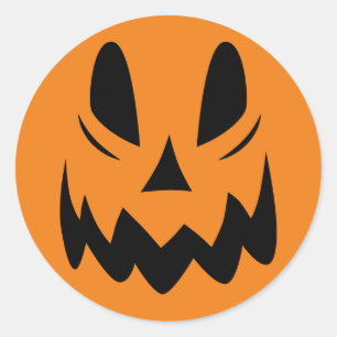 Adesivo Redondo Vinheta De Pumpkin Com Gratificação Sinistra